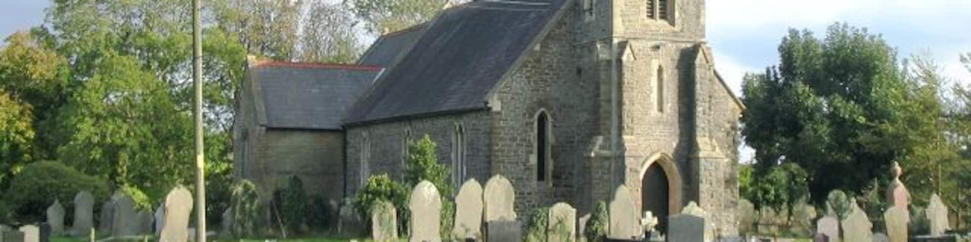 Church of St Gwynour, Penclawdd High up on the hill above Penclawdd on the coast, this church is at the end of a couple of small back streets.