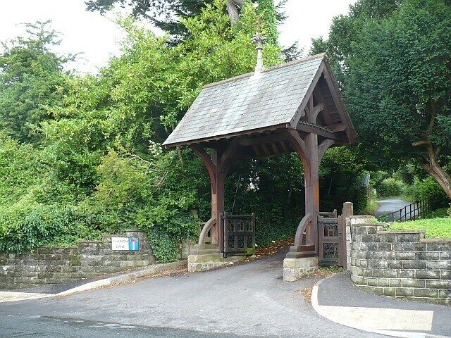 Lych Gate, St Mellons The churchyard is a short distance up the lane beyond the lych gate.