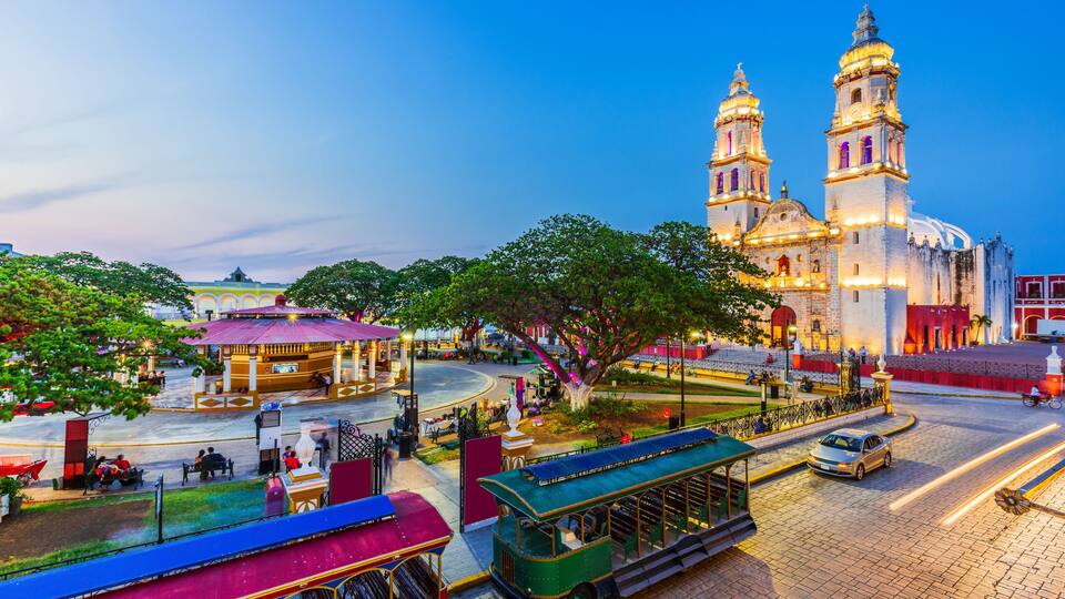 Campeche, Mexico. Independence Plaza in the Old Town
