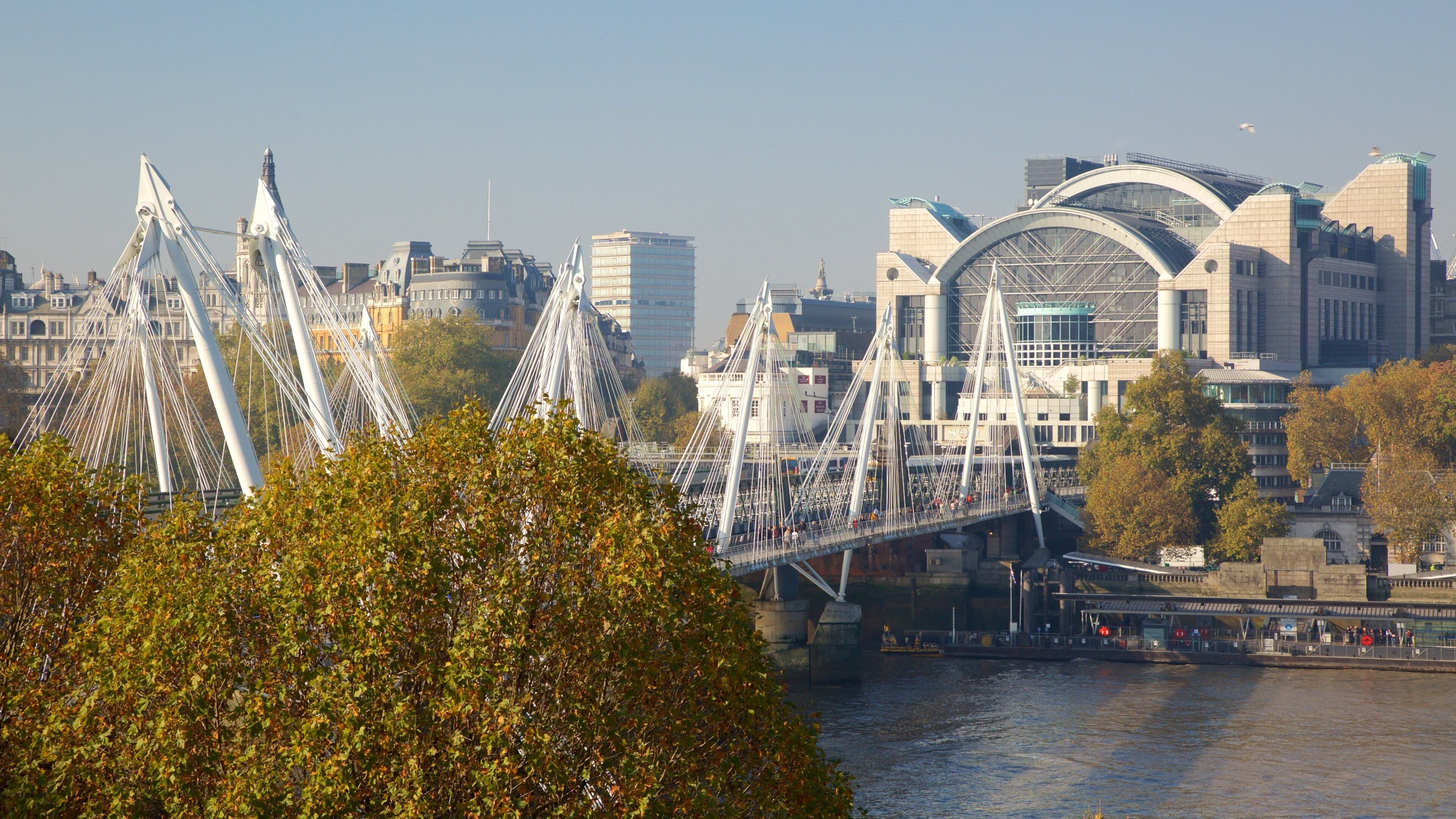 Golden Jubilee Bridges featuring a city, a bridge and a river or creek