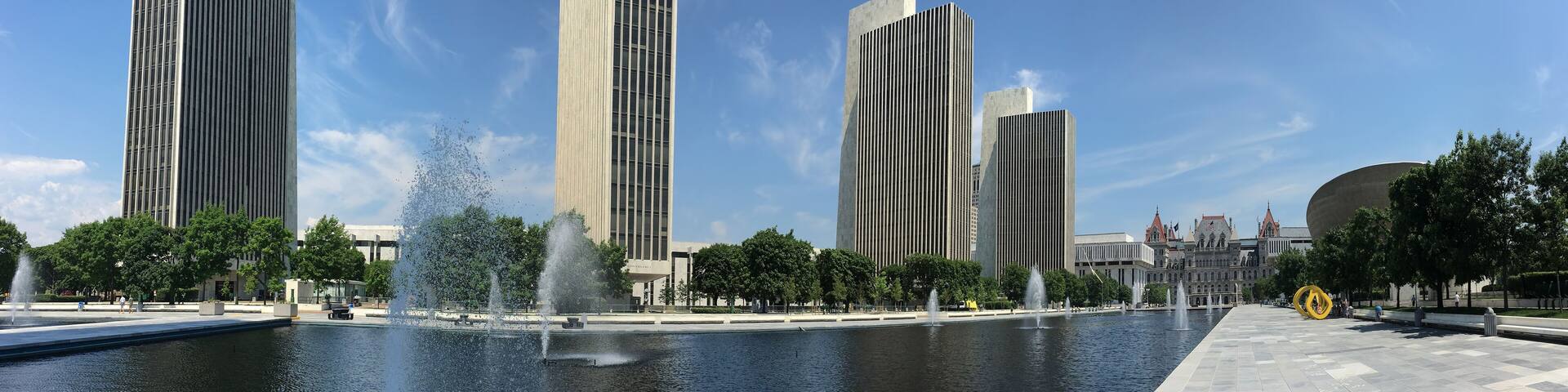 Panorama of State legislature building in Albany, New York