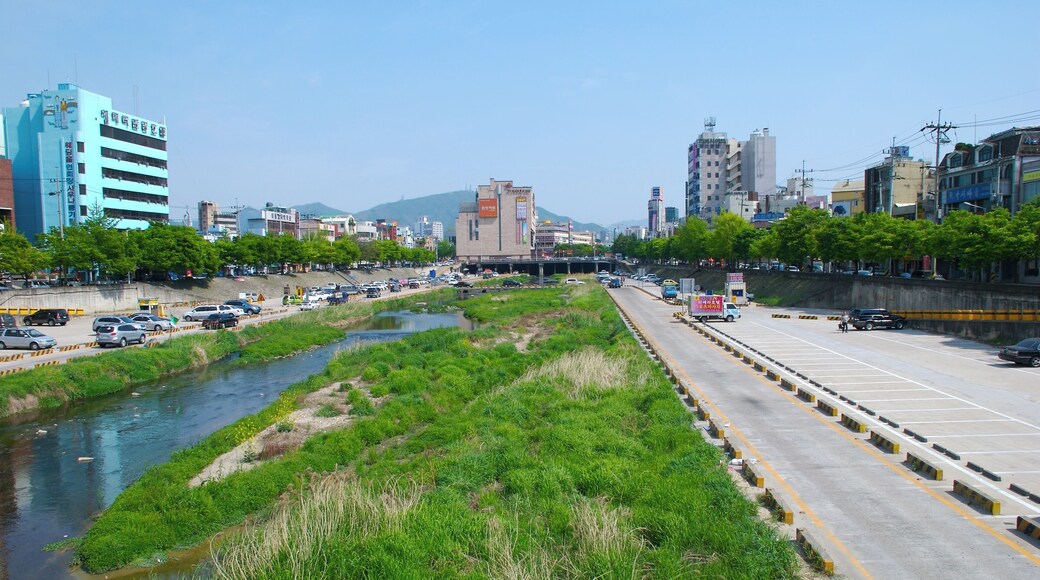 Photograph of Daejeoncheon, a river in Daejeon, South Korea, near Central Street in Dong-gu.