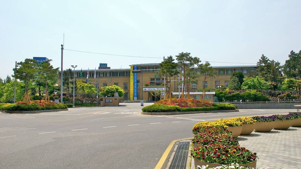 Government offices for the South Chungcheong province in South Korea. It is located within the metropolitan city of Daejeon, which is a separate administrative division from South Chungcheong province.