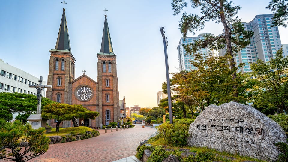 Daegu, South Korea - November 6, 2019 : Daegu Jeil Church at Namseong-ro in Daegu city, South Korea.