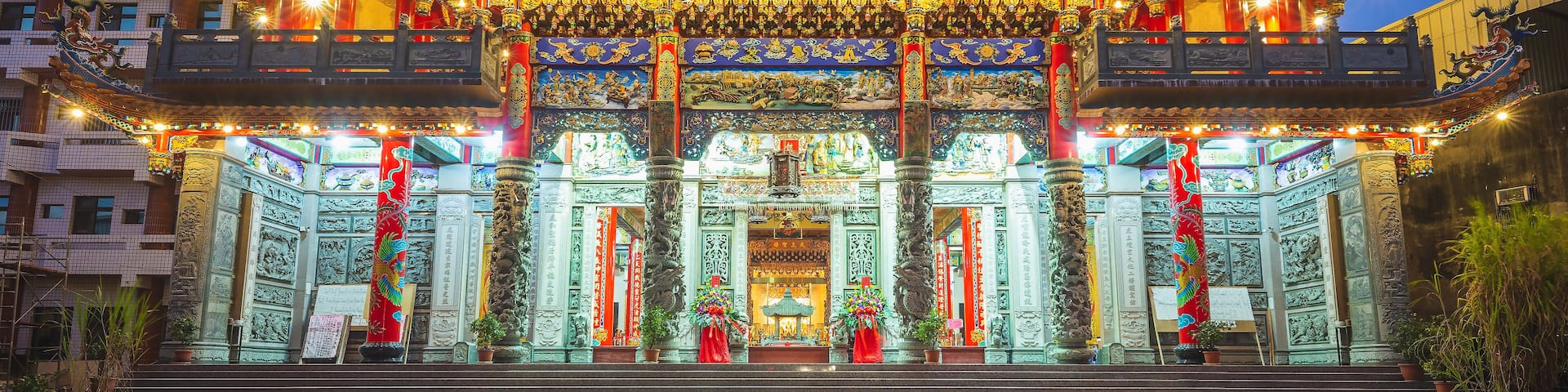 January 12, 2021: Huwei Tianhou Temple, aka Yu Er Ma temple, located at Huwei township, yunlin county, taiwan. It was built in 1964, rebuilt in 2000.