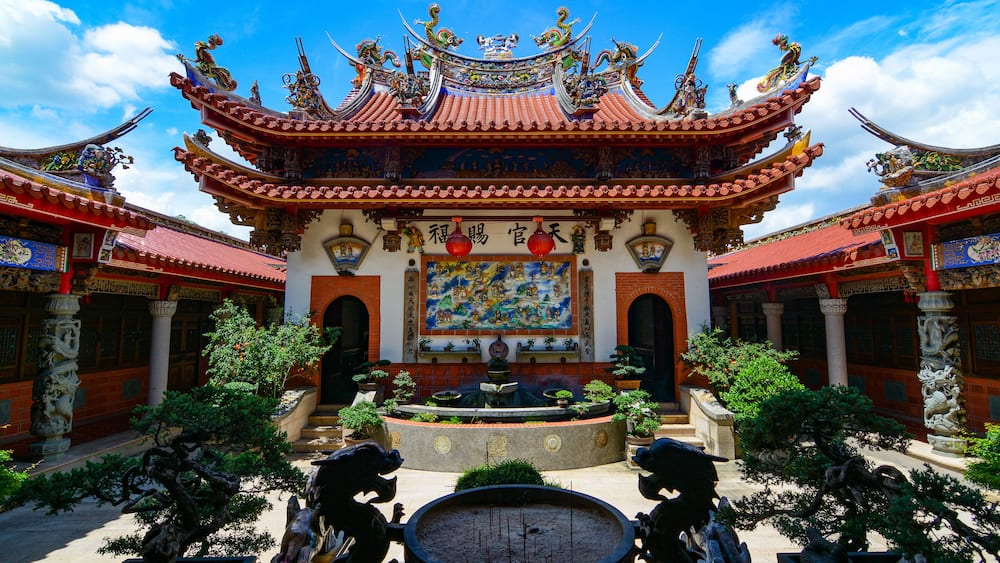 Beautiful Chinese architecture of Huwei Chifa Matsu Temple in Yunlin County, Taiwan