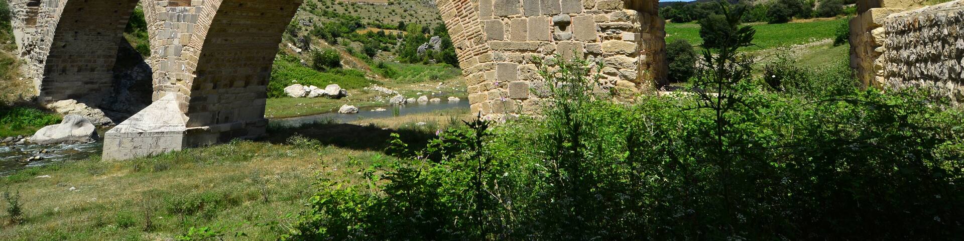 Kurt Bridge, located in Havza, Samsun, Turkey, was built in the 14th century. It is 95 meters long.