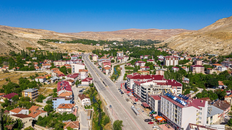 Aerial view of Gurun district Sivas Turkey