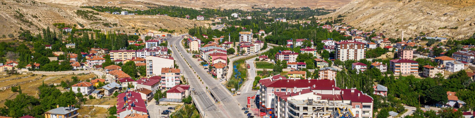 Aerial view of Gurun district Sivas Turkey