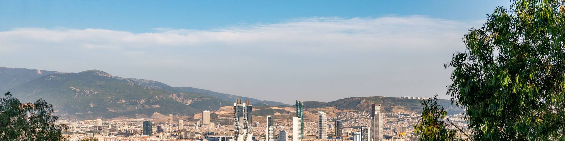 Bayrakli , İzmir - Turkey. A city view from Bayrakli Hill.
