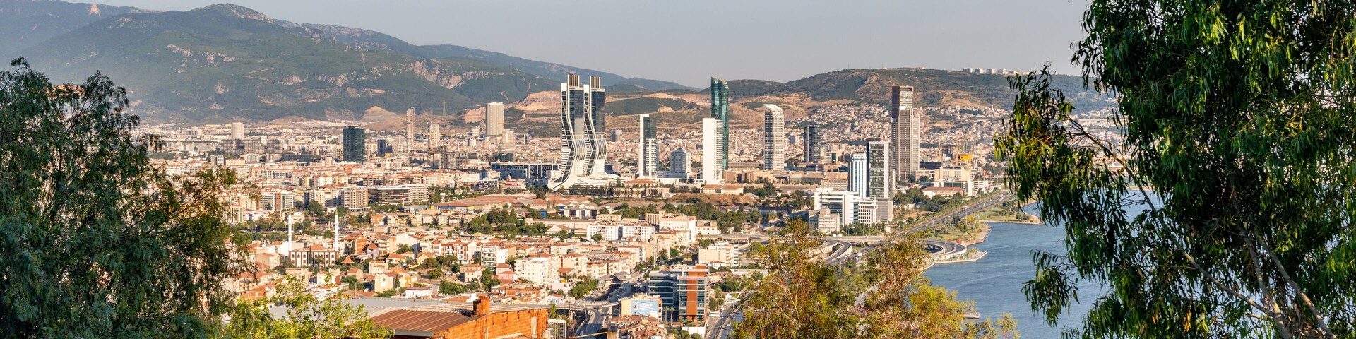 Bayrakli , İzmir - Turkey. A city view from Bayrakli Hill.