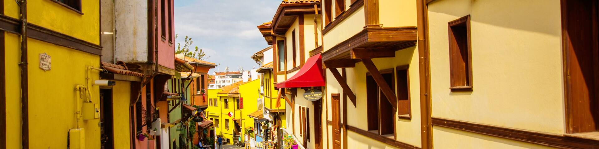 Historical Homes and street from Odunpazari. Eskisehir. Turkey.