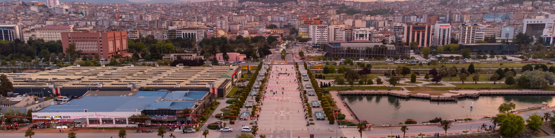 Ilkadim, Samsun, Turkey, June 2022: Samsun inspection aerial view on the coastline on drone, this coastline known as in Turkish "Ilkadim"