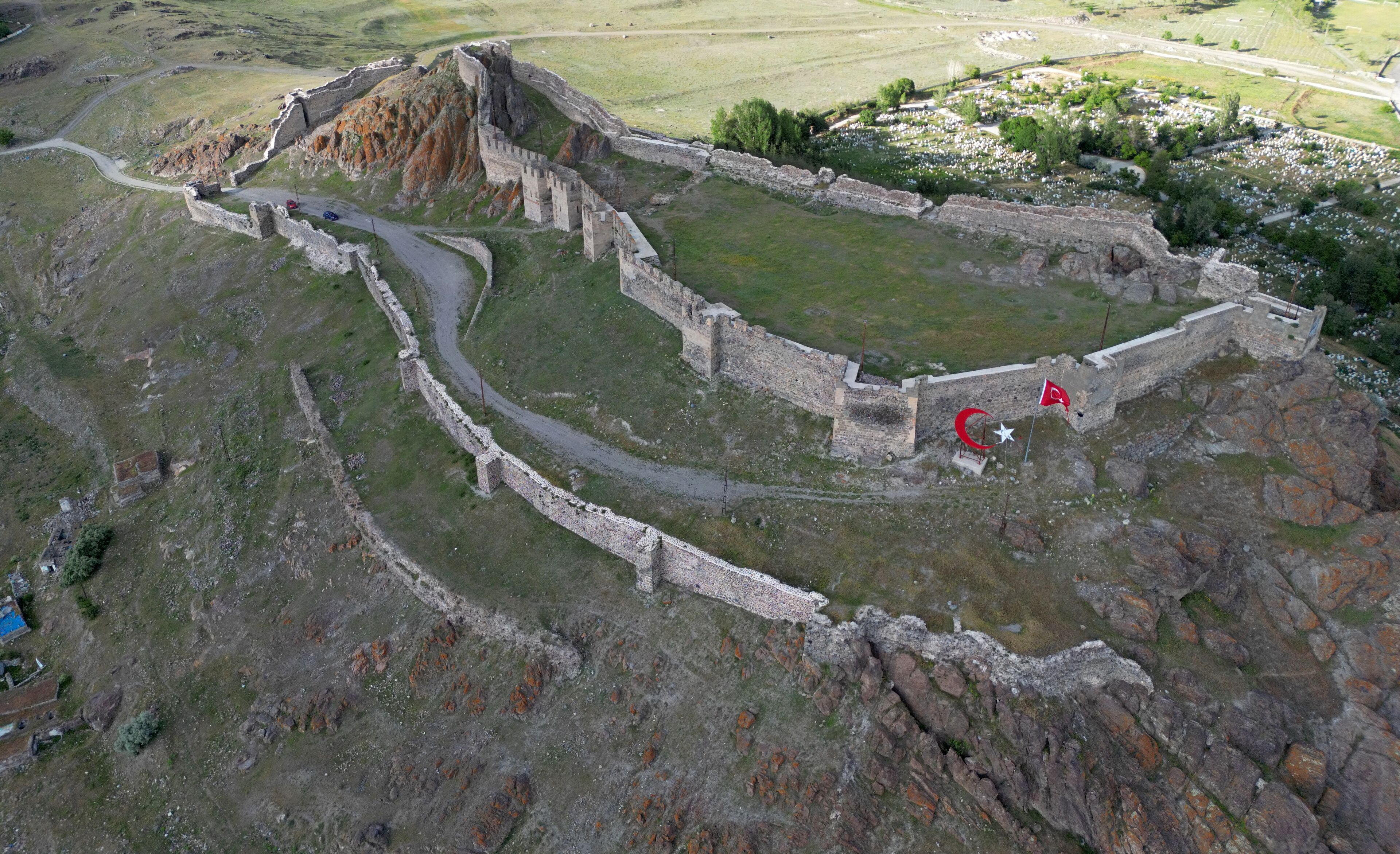 A view from Hasan Castle in Pasinler, Erzurum, Turkey