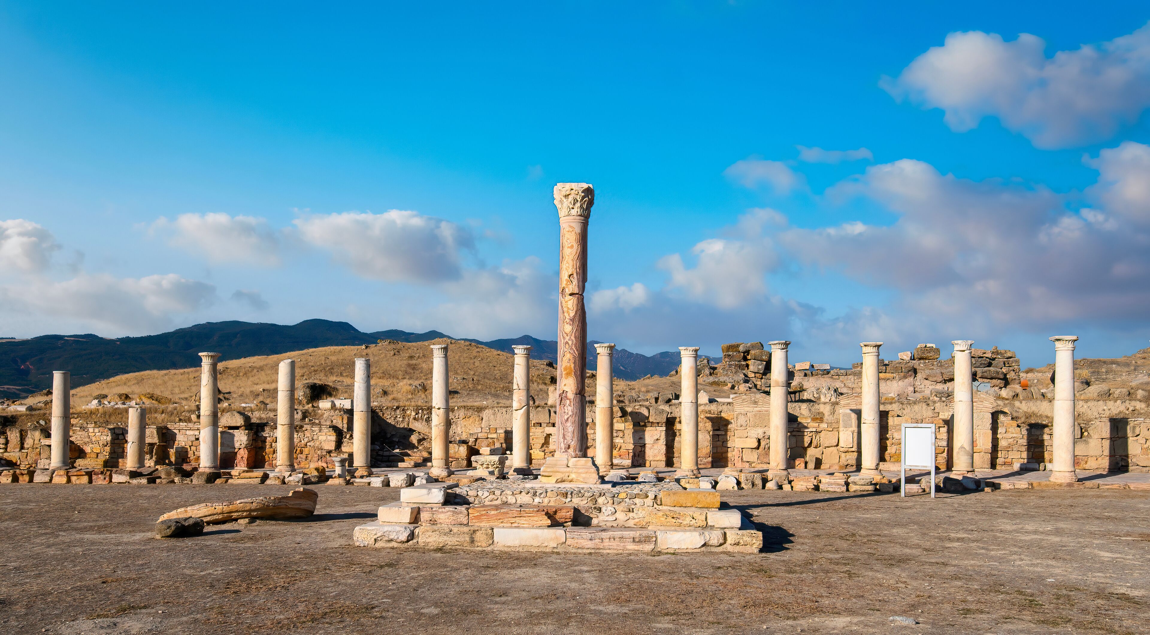 The ruins of the ancient city of Tripolis in Denizli Province, Turkey