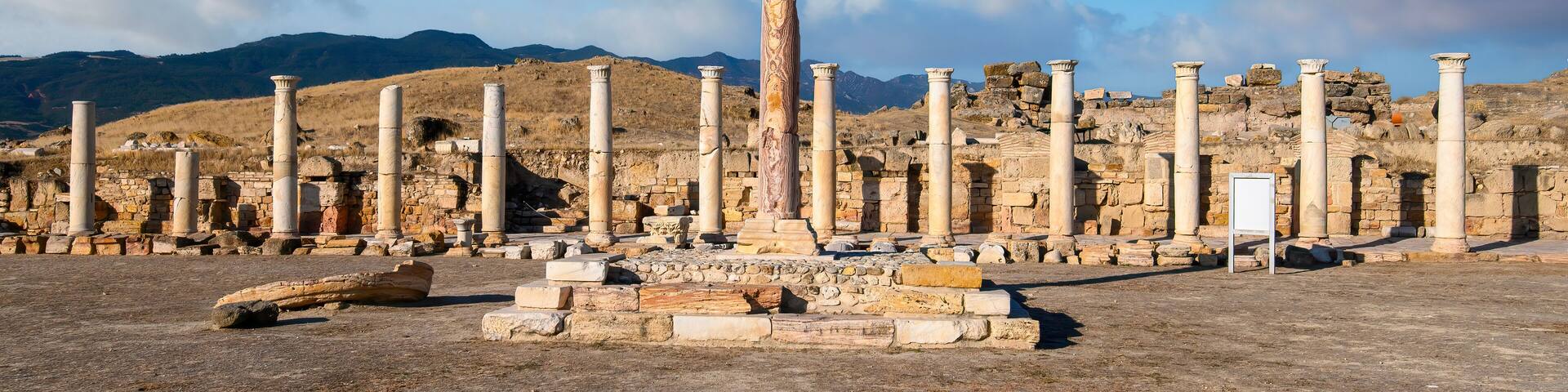 The ruins of the ancient city of Tripolis in Denizli Province, Turkey