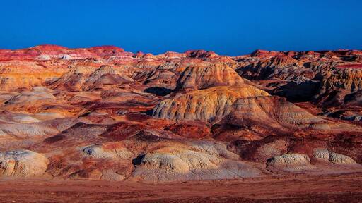 Red wind eroded hills, nature landscape