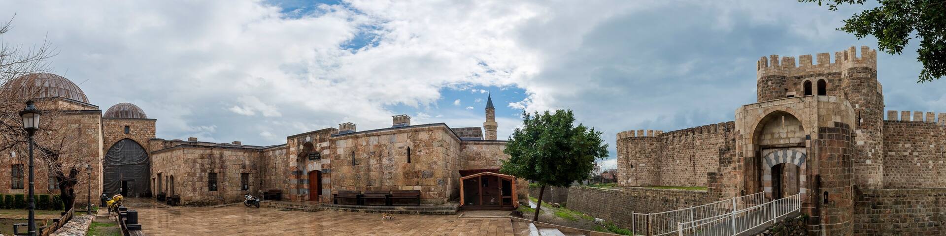 Payas Castle and Sokollu Mehmet Pasha Complex view in Hatay Province of Turkey
