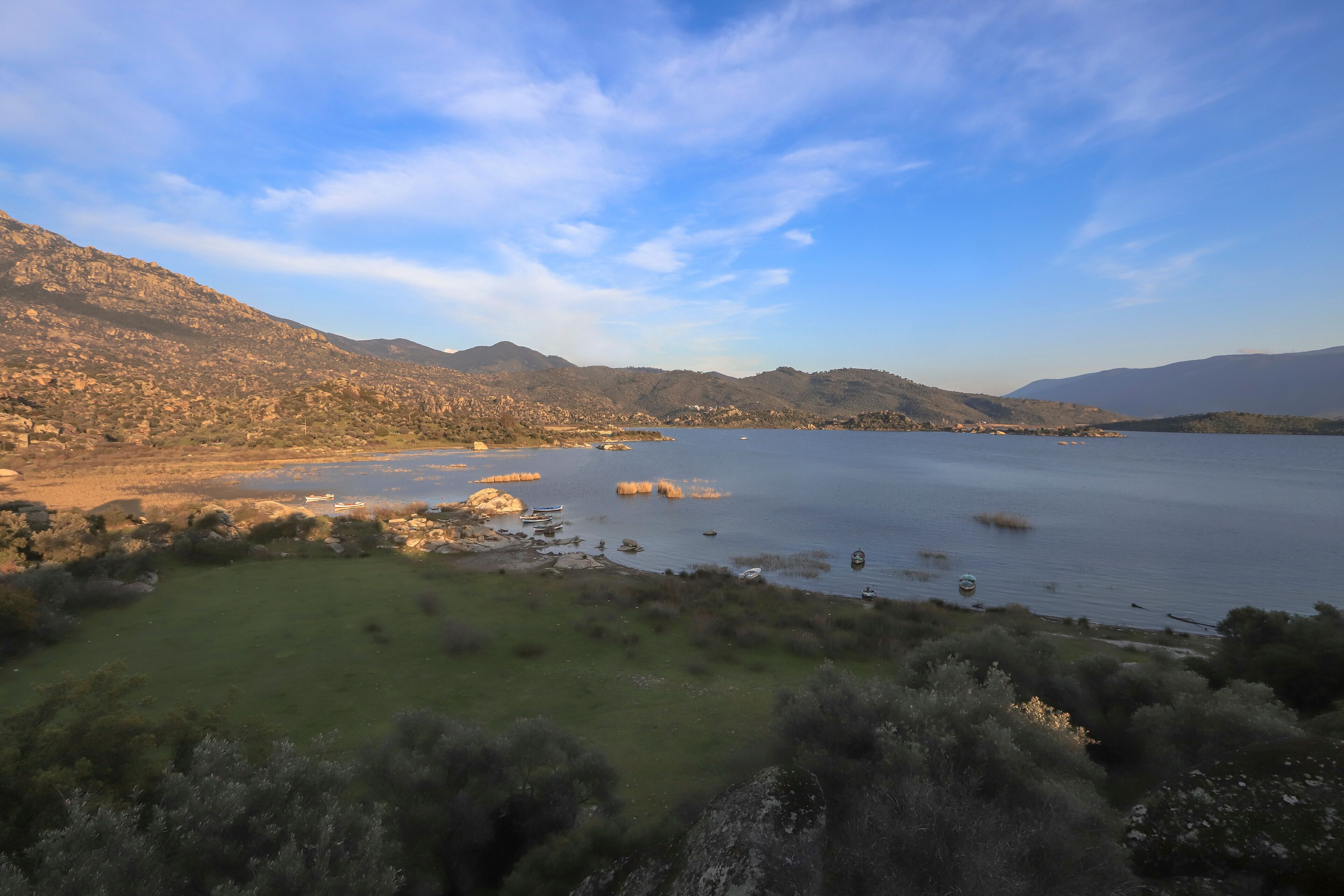 Turkey - Mugla - Milas - Lake Bafa is a shallow freshwater lake nestled in the Menteşe Mountains in the southeastern part of the Büyük Menderes River delta.