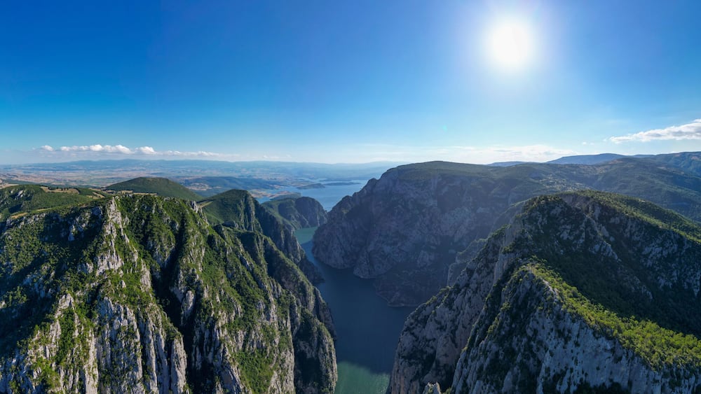 Turkey-Samsun Vezirkopru Canyon. 180 degree panoramic view.