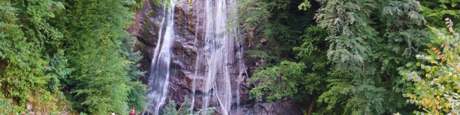 Beautiful natural forest view. Guzeldere Waterfall in Duzce, Turkey
