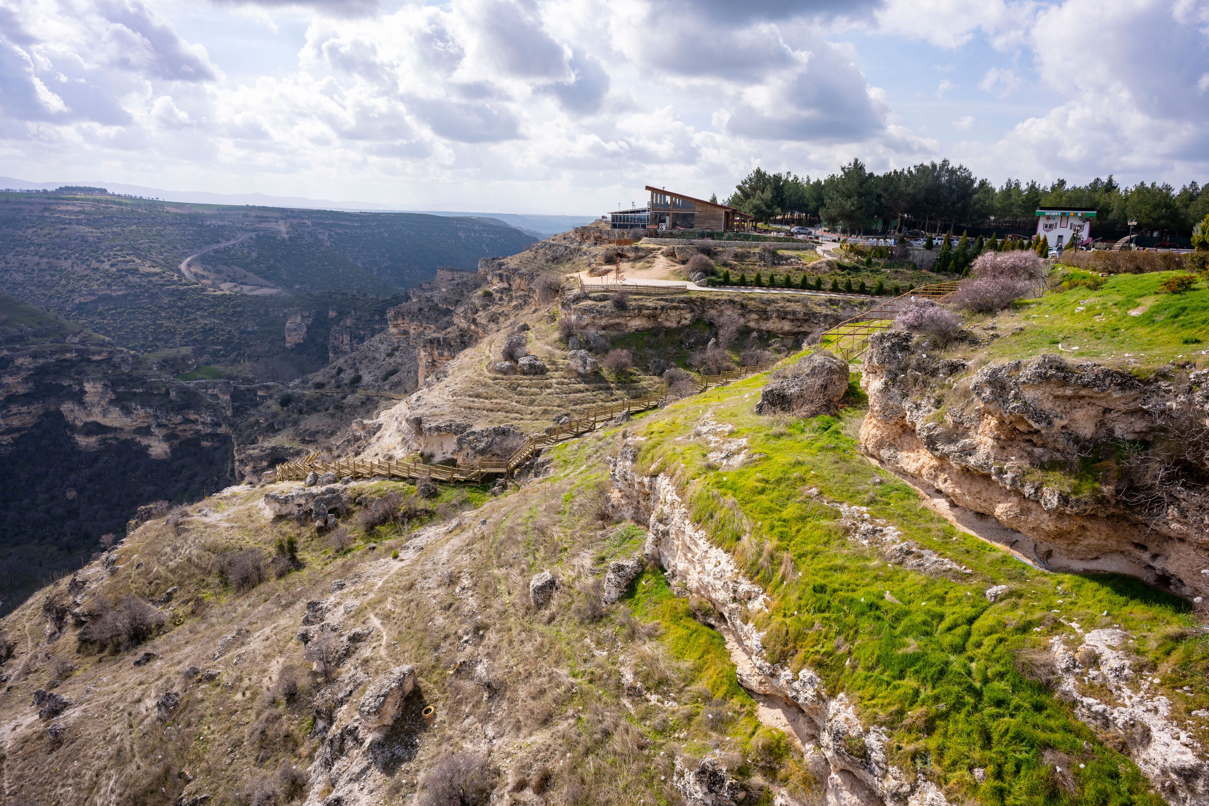 Ulubey Canyon is a nature park in the Ulubey and Karahallı of Usak, Turkey. The park provides suitable habitat for many species of animals and plants and is being developed as a centre for ecotourism.