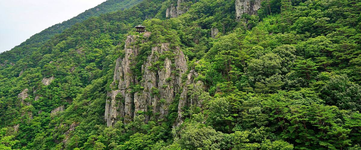 Beautiful summer scenery of Bogyeongsa Valley in Korea