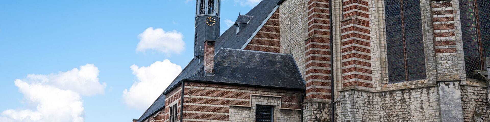 The Saint Gertrude church in the village center of Zandvliet , Berendrecht, Antwerp, Belgium