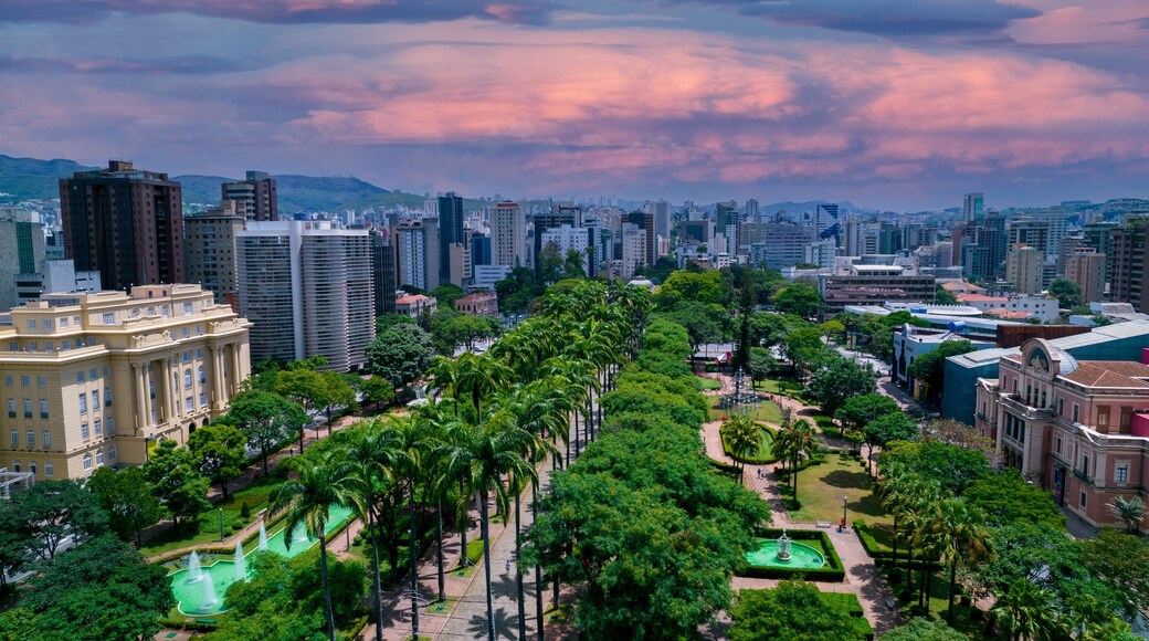 Aerial view of Praça da Liberdade in Belo Horizonte, Minas Gerais, Brazil.