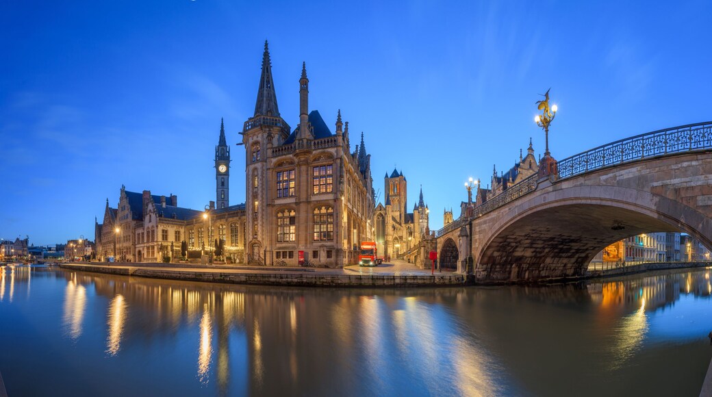 Ghent, Belgium Town Cityscape at Dawn