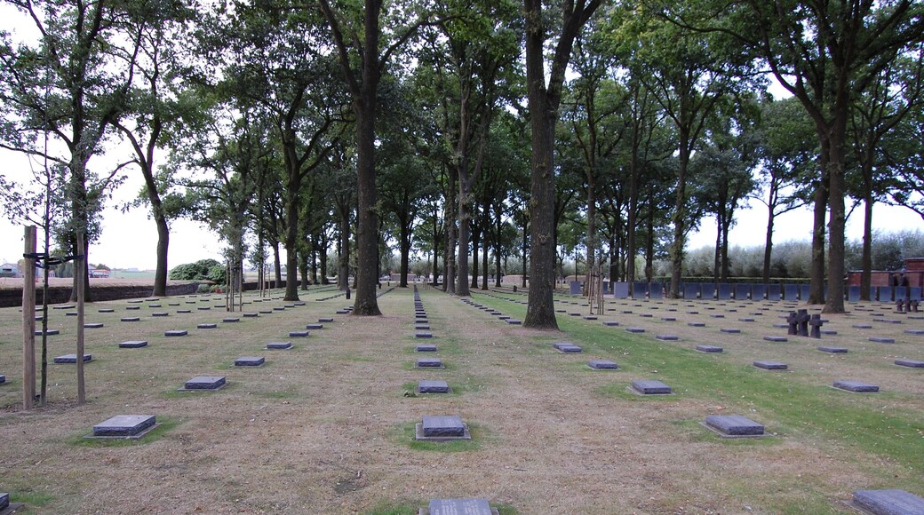 German cemetary of World War I, Langemark-Poelkapelle, Belgium. View from south.