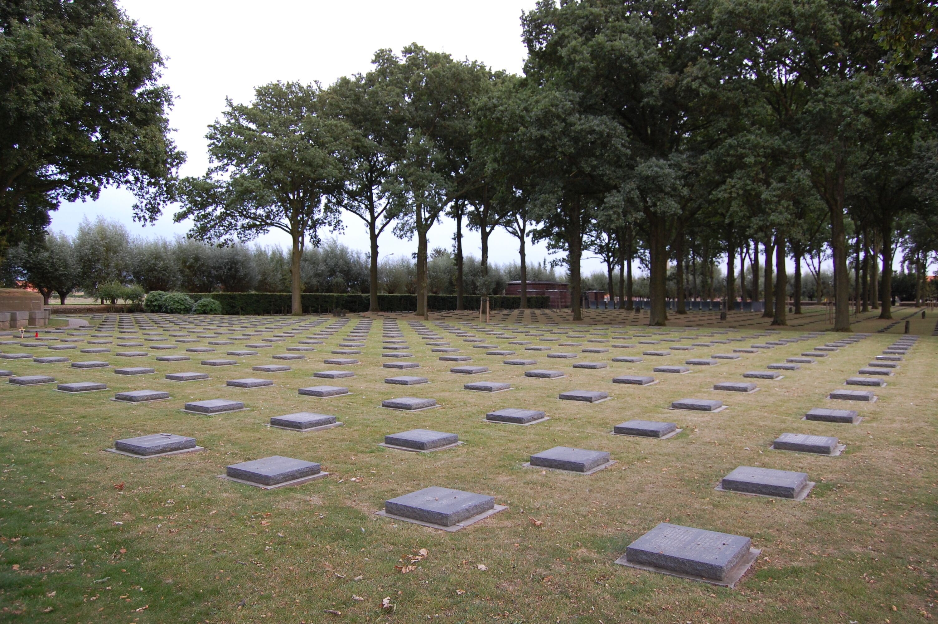German cemetary of World War I, Langemark-Poelkapelle, Belgium. View from north-west.