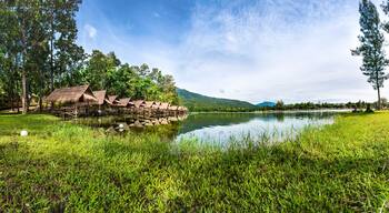 Panorama of Huay Tueng Thao Reservoir in the morning