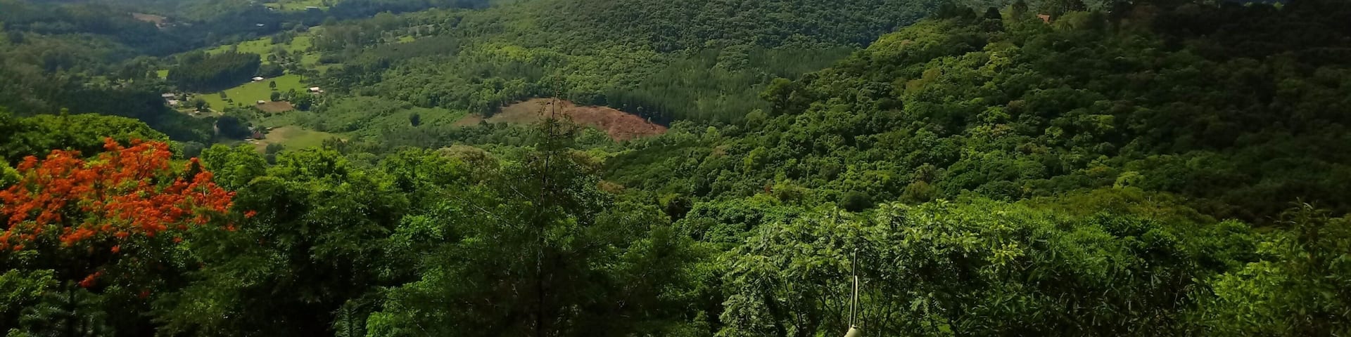 landscape with clouds: green mountains, blue sky, nature - gramado, rio grande do sul, brazil