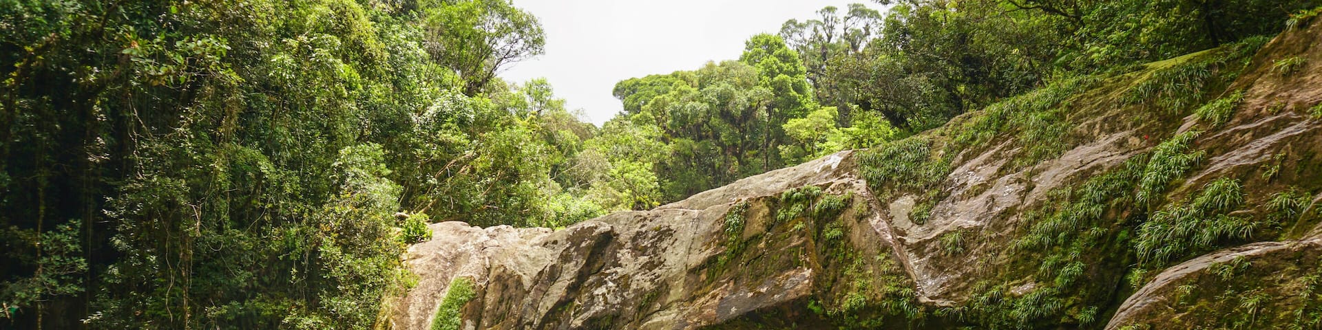 Pedra Furada Waterfall in Serra do Mar State Park (PESM), Sao Paulo, Brazil