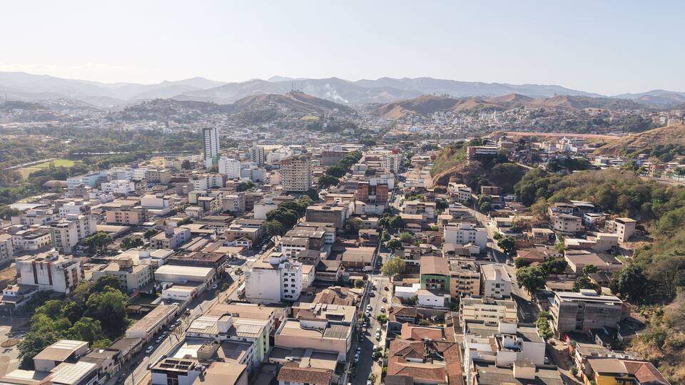 Aerial view of Veneza I neighborhood in Ipatinga, Minas Gerais, Brazil