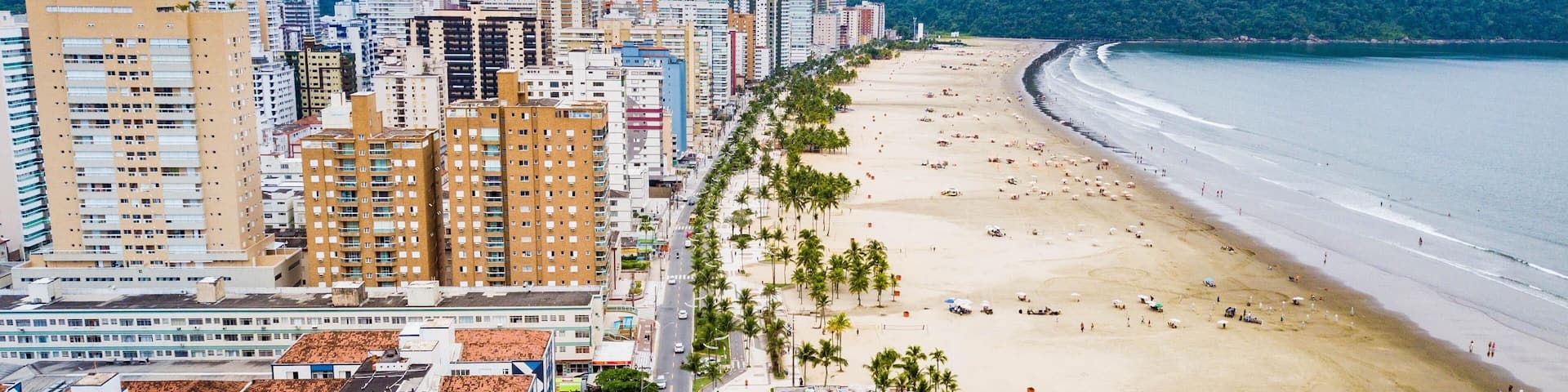Aerial view of the city of Praia Grande, coast of São Paulo
