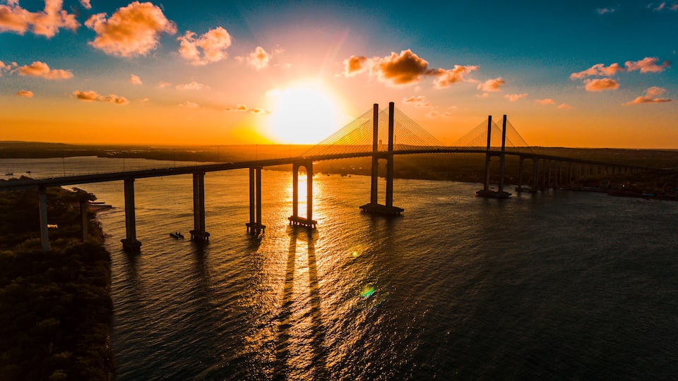 Pôr do sol em Natal RN na Ponte Newton Navarro (Pôr do sol em Natal RN na Ponte Newton Navarro)