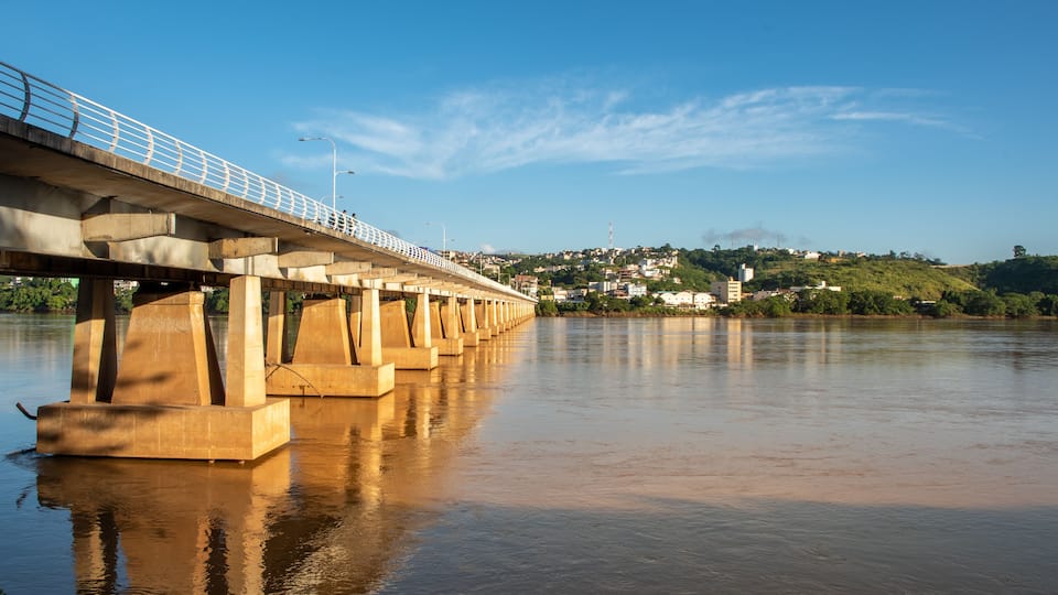 Frontal view of the Florentino Avidos bridge over the Doce River in the City of Colatina, Espirito Santo State, Brazil