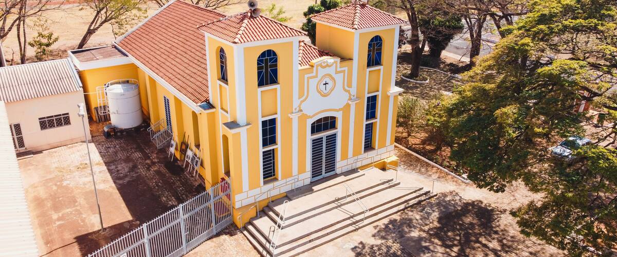 Luís Antonio São Paulo Brazil - August 09 2021: Parish Church of Santa Luzia in the city of Luís Antonio SP