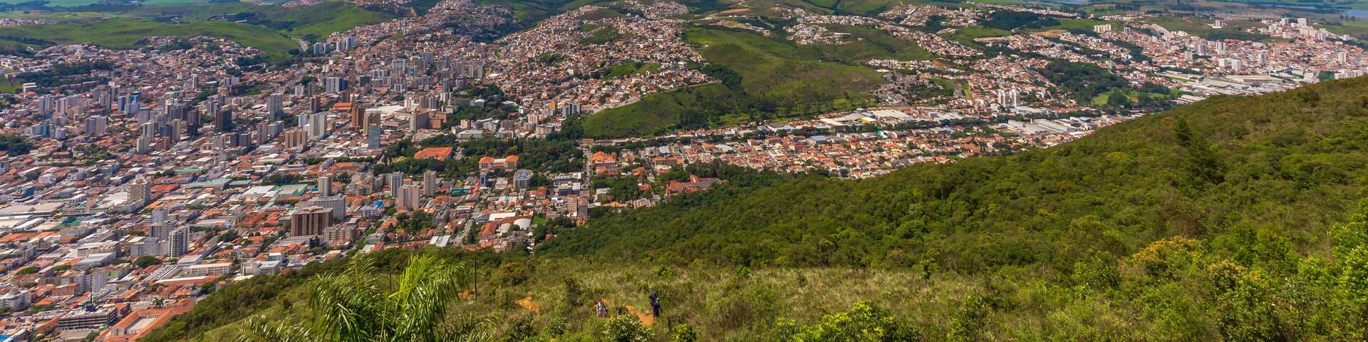 Panoramic photo of Poços de Caldas city Minas Gerais - Brazil, on a sunny morning with blue sky.