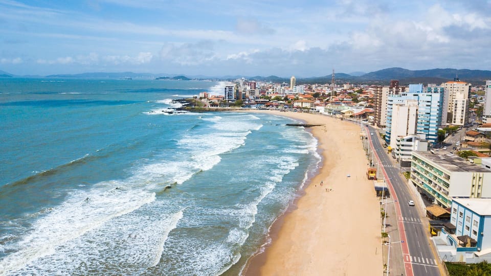 Barra Velha SC. Aerial view of Barra Velha Central Beach in Santa Catarina, Brazil