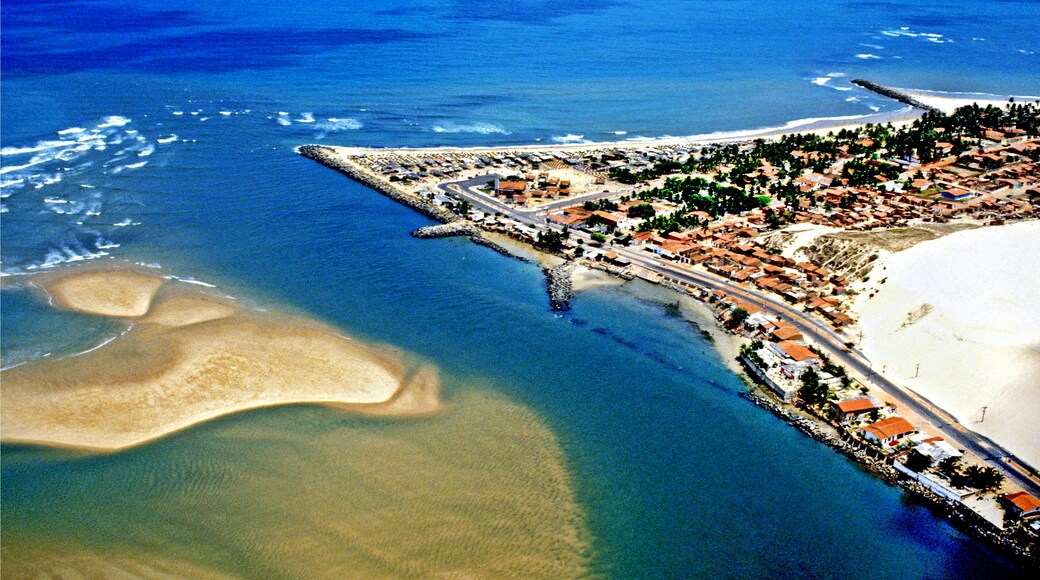 Aérea do Rio Ceará e da Barra do Ceará em Fortaleza. Ceará.