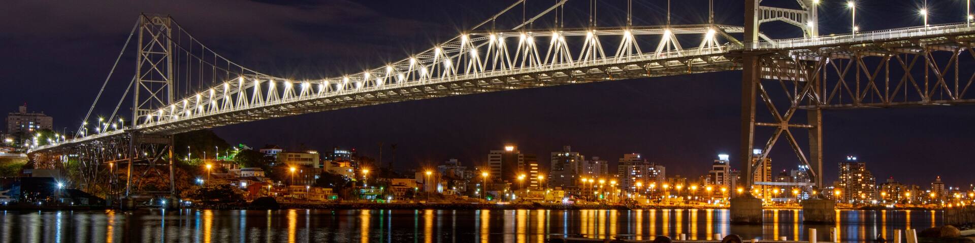 HercÃlio Luz Bridge with New Moon in Florianópolis, Santa Catarina - Brazil