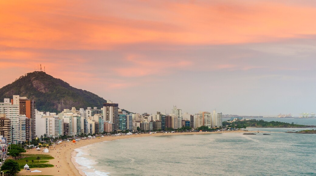 Spectacular sunset over Costa Beach in Vila Velha , ES , Brazil.