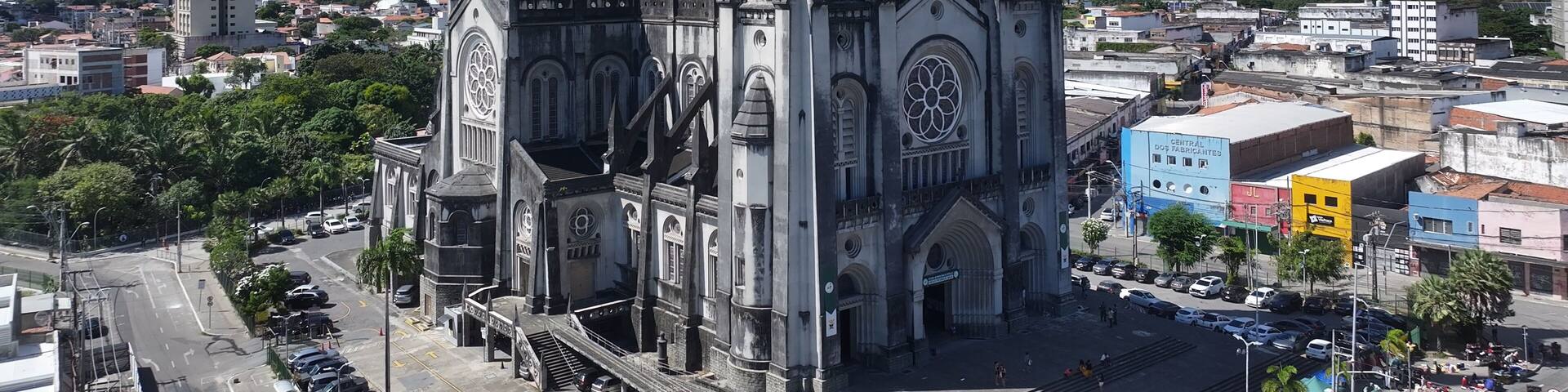 Fortaleza Ceara. Catholic Temple At Fortaleza In Ceara Brazil. Religion Background. Downtown Area. Cityscape Landscape. Catholic Temple At Fortaleza In Ceara Brazil. Catholic Shrine.