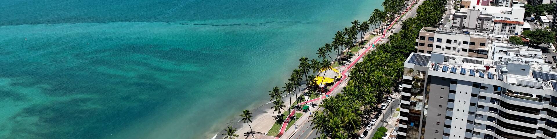 Town of Maceio Alagoas Brazil. Landmark beach at Northeast Brazil. Tropical Travel. Vacations destinations. Tourism landmark.
