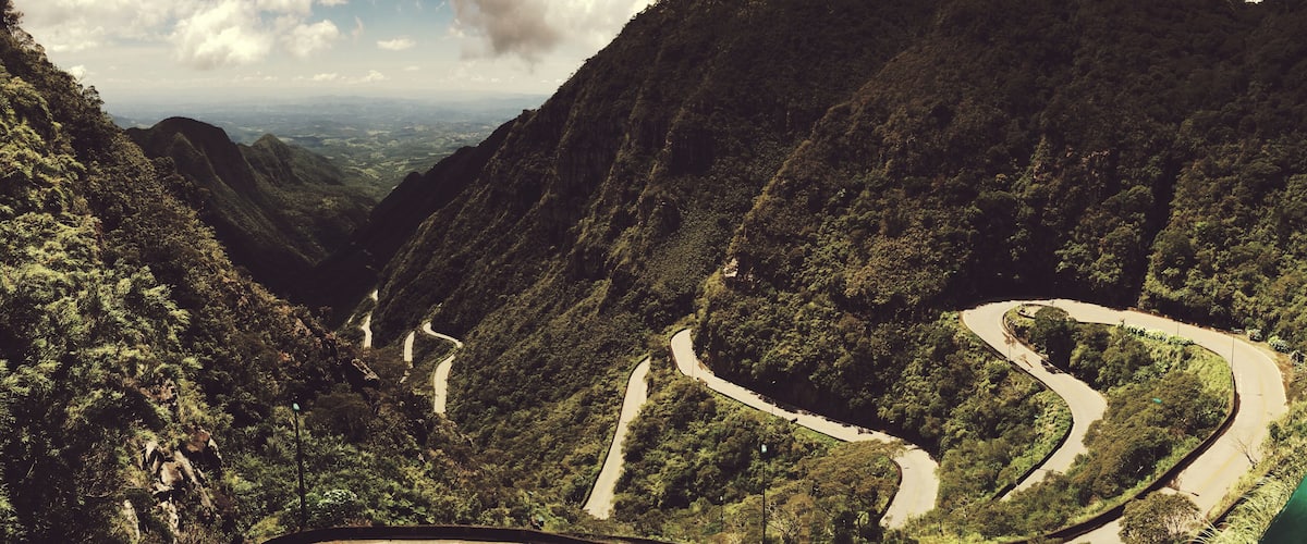 Winding mountain road, Santa Catarina, Brazil