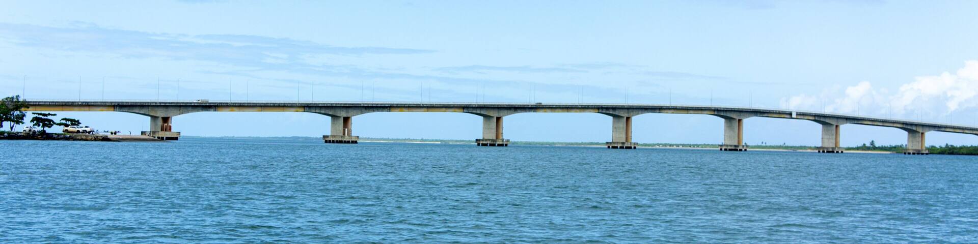bridge in aracaju. Aerial view of the city in the background