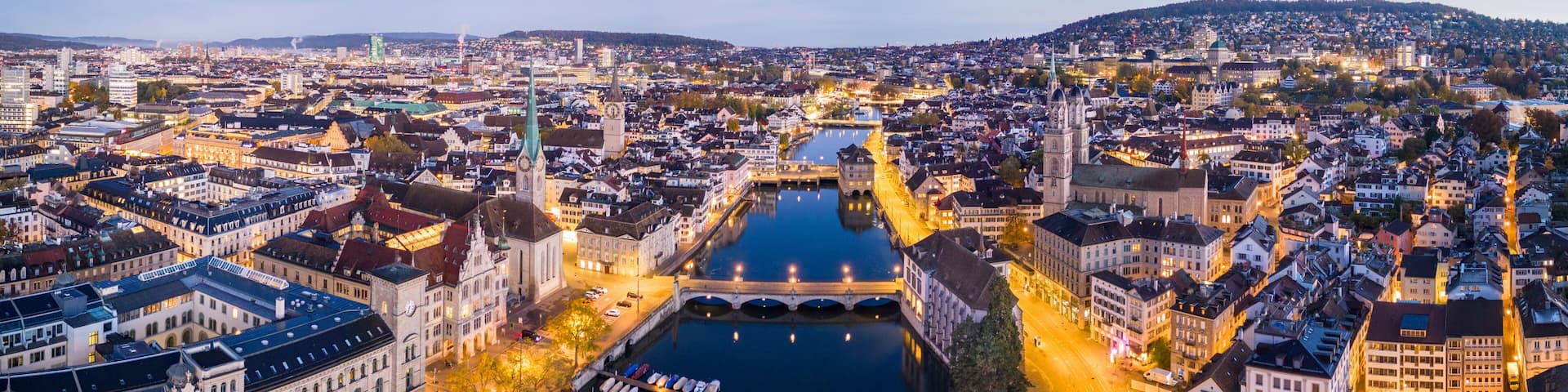Zurich, Switzerland Old Town Skyline Over the Limmat River